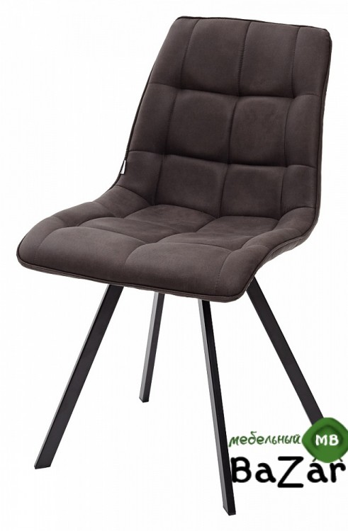 Стул MIMI темно-серый с черными ножками, микрофибра PK-04