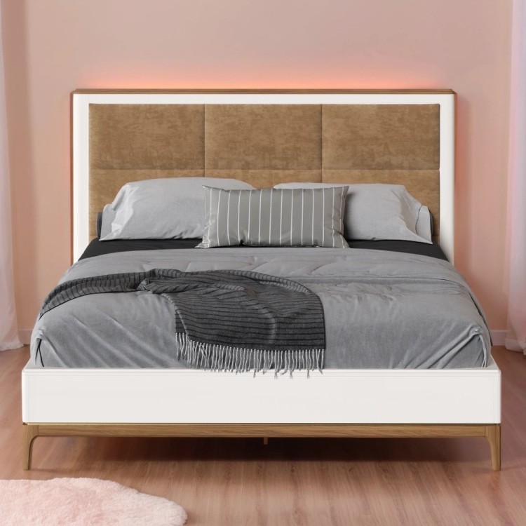 Кровать с мягкой вставкой BR208W White