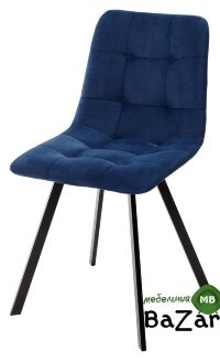 Стул CHILLI-Q SQUARE синий #29, велюр / черный каркас Стул CHILLI-Q SQUARE синий #29, велюр / черный каркас