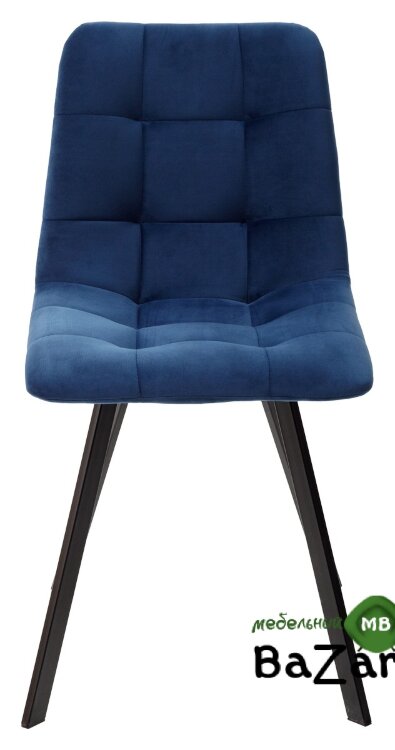 Стул CHILLI-Q SQUARE синий #29, велюр / черный каркас