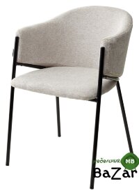 Стул DILL WZ2042-02 светло-бежевый фактурный велюр / черный каркас 