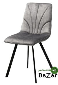 Стул ARFA VT5001-7 античный светло-серый, велюр без "пальчикового" эффекта/ черный каркас