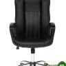 Кресло OXFORD хром	кож/зам, черный/черный перфорированный