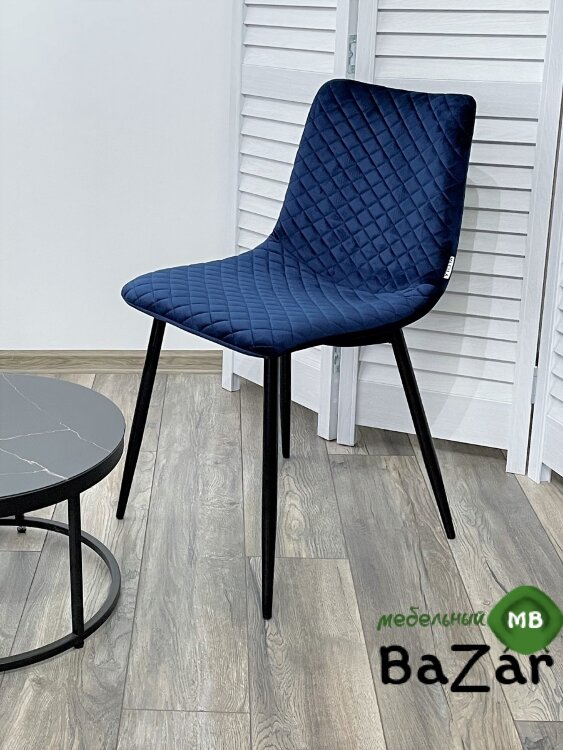 Стул TINTIN BLUVEL-86 NAVY BLUE / черный каркас