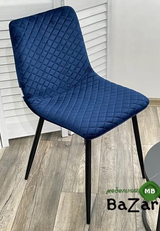 Стул TINTIN BLUVEL-86 NAVY BLUE / черный каркас