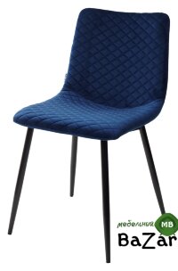 Стул TINTIN BLUVEL-86 NAVY BLUE / черный каркас