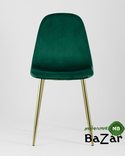 Стул Валенсия велюр зеленый золотые ножки