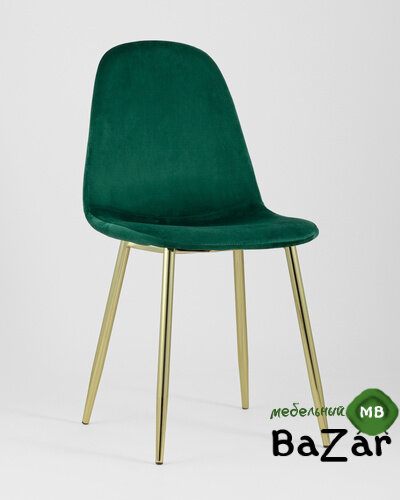 Стул Валенсия велюр зеленый золотые ножки
