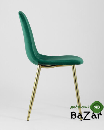 Стул Валенсия велюр зеленый золотые ножки