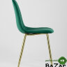 Стул Валенсия велюр зеленый золотые ножки