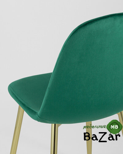 Стул Валенсия велюр зеленый золотые ножки