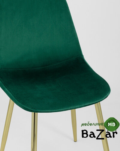 Стул Валенсия велюр зеленый золотые ножки