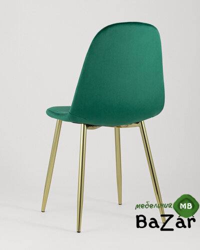 Стул Валенсия велюр зеленый золотые ножки