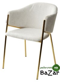 Стул DILL WZ2042-18 белая галька, фактурный велюр / золотой каркас 