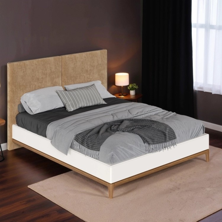 Кровать с мягкой спинкой BR204W White