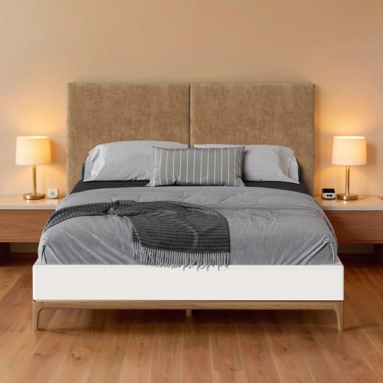 Кровать с мягкой спинкой BR204W White