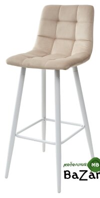 Барный стул LECCO UF910-01 LATTE, велюр/белый каркас