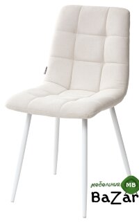 Стул CHILLI UF860-01B бежевый, ткань/белый каркас