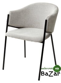 Стул DILL WZ2042-19 галечный серый фактурный велюр/ черный каркас 