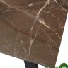 Стол Морис 140 БРАУН, стекло/ ЧЕРНЫЙ