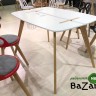 Стол OXALIS 120 белый/массив бука