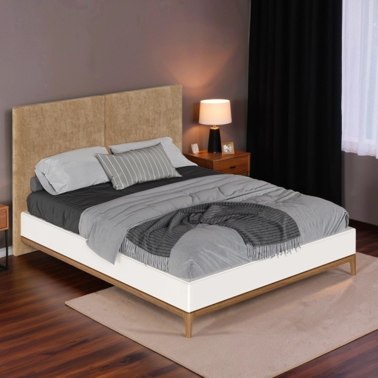Кровать с мягкой спинкой BR206W White