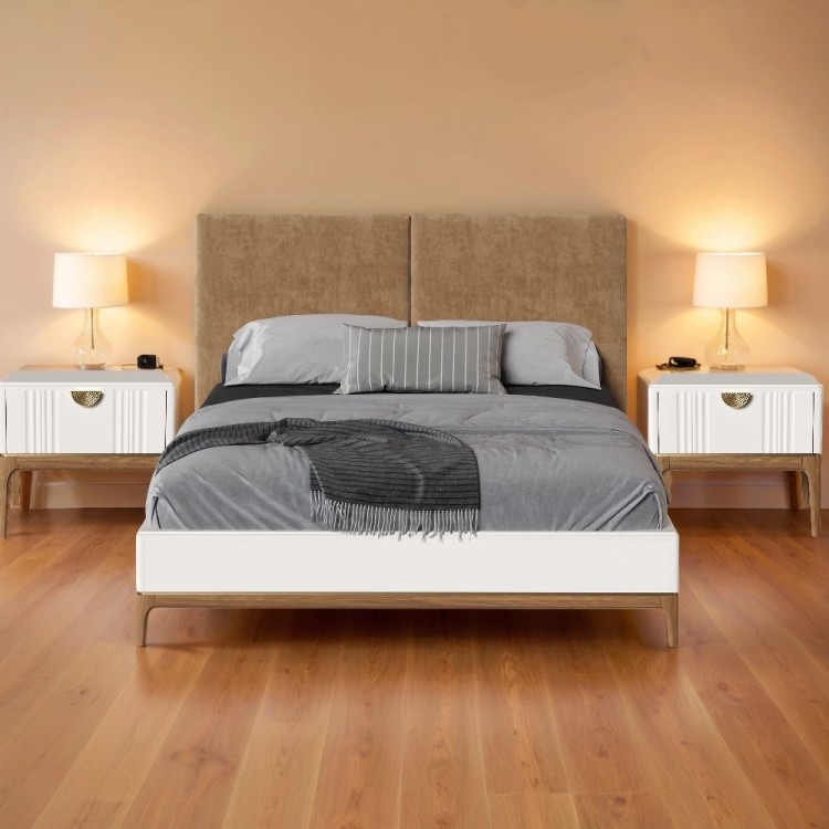 Кровать с мягкой спинкой BR206W White