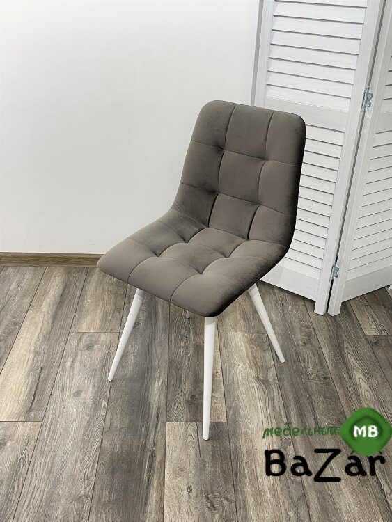 Стул CHILLI-Q графит #14, велюр / белый каркас