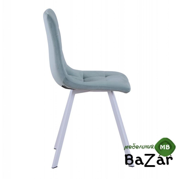Стул Mia белый, велюр мятный light green