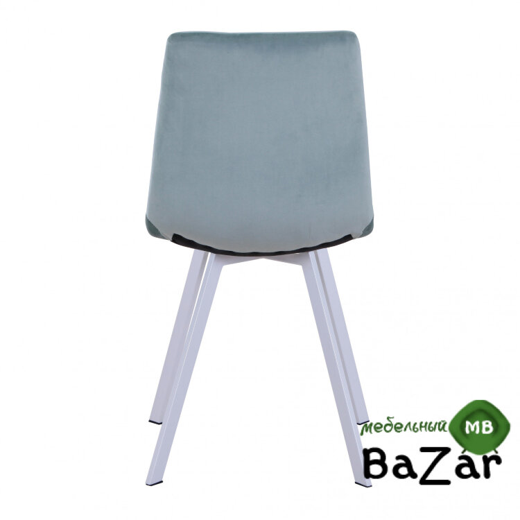 Стул Mia белый, велюр мятный light green
