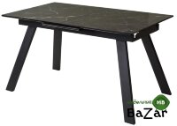 Стол Морис 140 ДАРК, стекло / ЧЕРНЫЙ