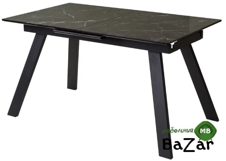 Стол Морис 140 ДАРК, стекло / ЧЕРНЫЙ