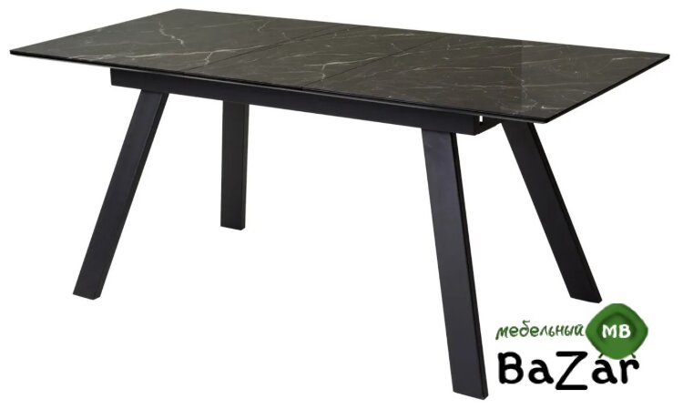 Стол Морис 140 ДАРК, стекло / ЧЕРНЫЙ
