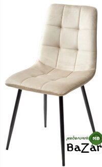 Стул BARI UF910-01 LATTE, велюр / черный каркас