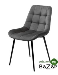Стул ХОФМАН, цвет H-18 Графитовый, велюр / черный каркас Стул ХОФМАН, цвет H-18 Графитовый, велюр / черный каркас