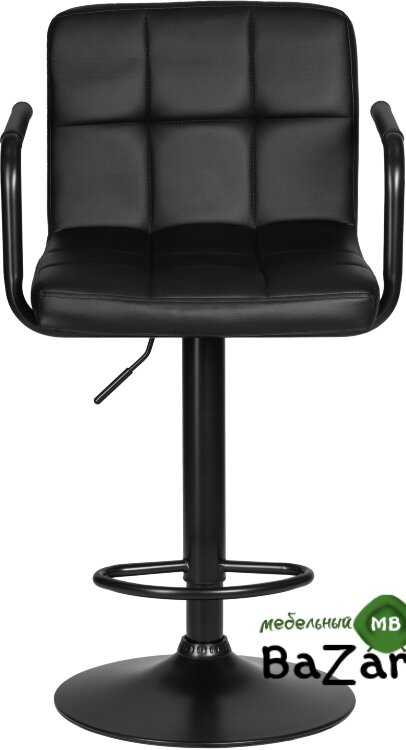 Стул барный KRUGER ARM BLACK (серый велюр (MJ9-75))