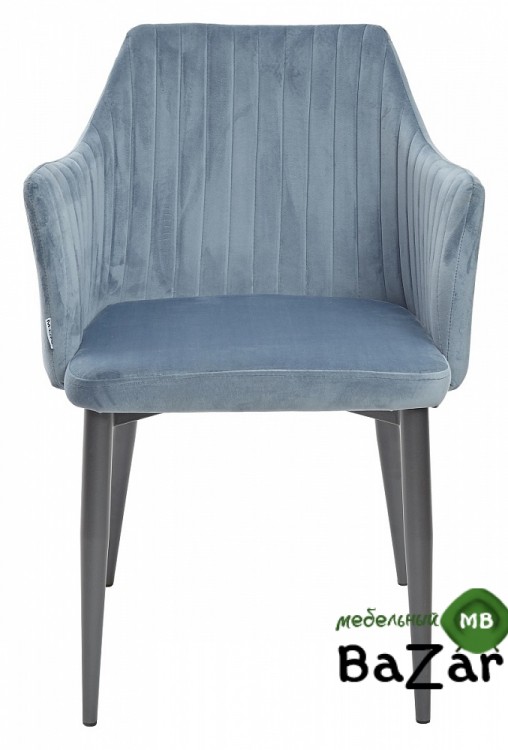 Стул OTTAVA пудровый синий - антрацит, велюр G108-56