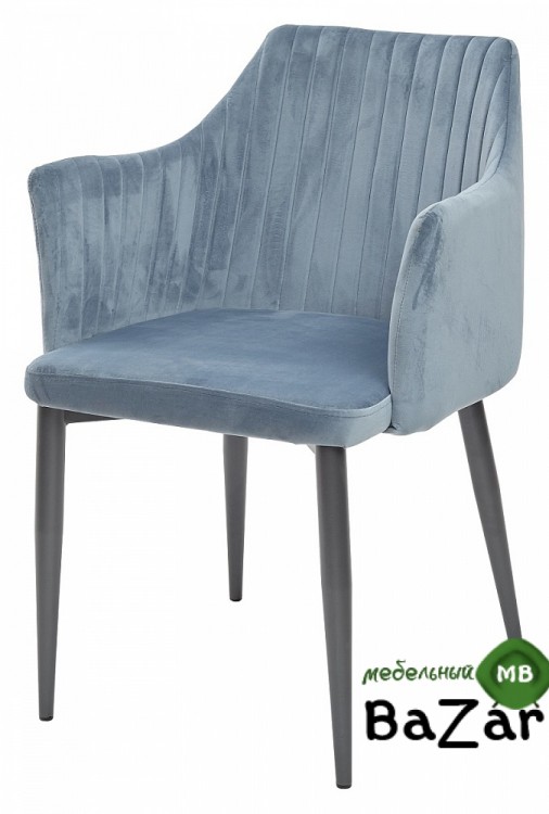 Стул OTTAVA пудровый синий - антрацит, велюр G108-56