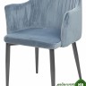 Стул OTTAVA пудровый синий - антрацит, велюр G108-56