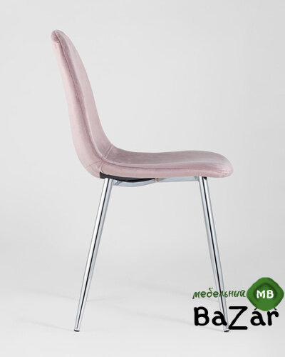 Стул Валенсия велюр розовый хромированные ножки