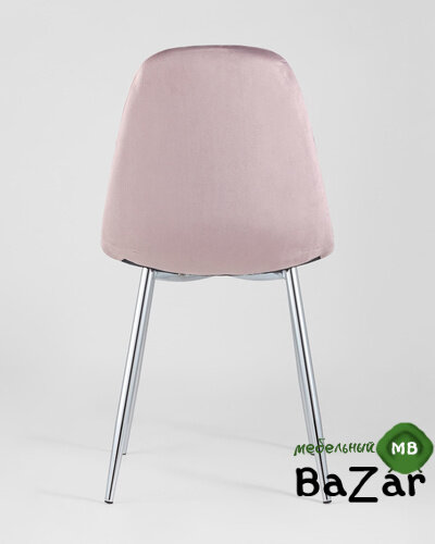 Стул Валенсия велюр розовый хромированные ножки