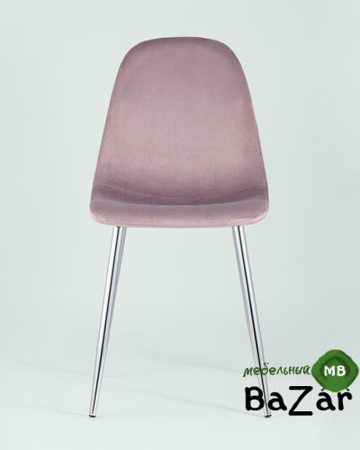 Стул Валенсия велюр розовый хромированные ножки