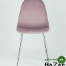 Стул Валенсия велюр розовый хромированные ножки