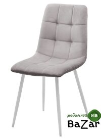 Стул BARI UF910-02 LIGHT GREY, велюр / белый каркас