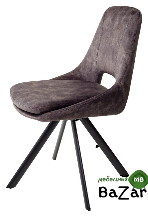 Стул FIELD DARK GREY поворот.180 град. велюр 