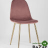 Стул Валенсия велюр пыльно-розовый золотые ножки