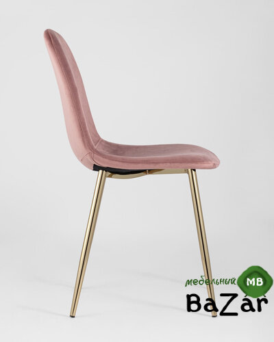 Стул Валенсия велюр пыльно-розовый золотые ножки