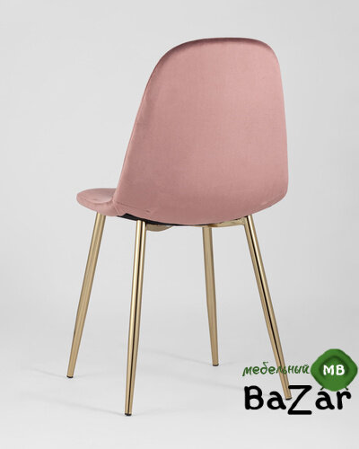 Стул Валенсия велюр пыльно-розовый золотые ножки