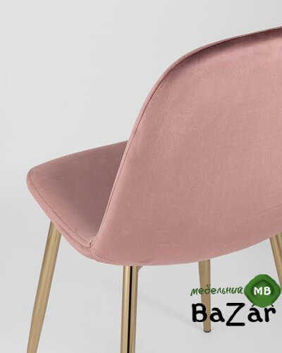 Стул Валенсия велюр пыльно-розовый золотые ножки