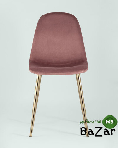 Стул Валенсия велюр пыльно-розовый золотые ножки